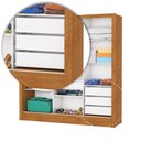 Ver imagem 3 de Guarda-Roupa Casal com Espelhos 3 Portas de Correr e 3 Gavetas 179cm Multimóveis CR35564 Madeirado/