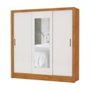Ver imagem 2 de Guarda-Roupa Casal com Espelhos 3 Portas de Correr e 3 Gavetas 179cm Multimóveis CR35564 Madeirado/