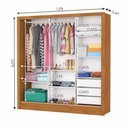 Ver imagem 4 de Guarda-Roupa Casal com Espelhos 3 Portas de Correr e 3 Gavetas 179cm Multimóveis CR35564 Madeirado/