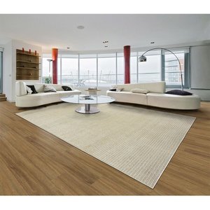 Tapete São Carlos Chevron Alto Padrão 1,90 X 2,00 Bege/prata