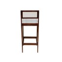 Ver imagem 6 de Kit 4 Banquetas Madeira Imbuia Cozinha Encosto Palha Rattan:Imbuia com Linho Prata