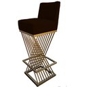 Ver imagem 4 de Kit 10 Banquetas Luma Base de Ferro Sued Marrom - D'classe Decor