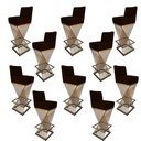 Ver imagem 1 de Kit 10 Banquetas Luma Base de Ferro Sued Marrom - D'classe Decor