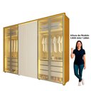 Ver imagem 5 de Guarda-Roupa Casal 6 Portas 4 Portas Reflecta com LED com Pés 100% MDF Lumina Marrom/Marrome/Off White