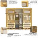 Ver imagem 6 de Guarda-Roupa Casal 6 Portas 4 Portas Reflecta com LED com Pés 100% MDF Lumina Marrom/Marrome/Off White