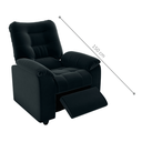 Ver imagem 3 de Poltrona Reclinável Lyon 2 Estágios Zero Wall Veludo Inca Preto 88cm para Sala