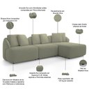 Ver imagem 4 de Sofá 4 Lugares com Chaise Direito Sala Living 294cm Arlo F04 Bouclê Oliva Tc-10052 - Lyam Decor