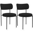 Ver imagem 1 de Kit 02 Cadeiras Estofadas para Sala de Jantar Louise L02 Suede Preto - Lyam Decor