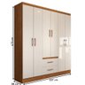 Guarda-roupa Solteiro Belmont 6 Portas 2 Gavetas Off White/nogueira - Panorama Móveis - 4