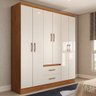 Guarda-roupa Solteiro Belmont 6 Portas 2 Gavetas Off White/nogueira - Panorama Móveis - 3