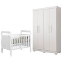Ver imagem 1 de Berço Americano Soninho com Guarda Roupa Flórida Branco Acetinado - Tigus