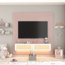 Ver imagem 1 de Home Supremo Slim/Native Ripado 174 cm - Rosa Sonho/Branco/Tela Rattan Creme