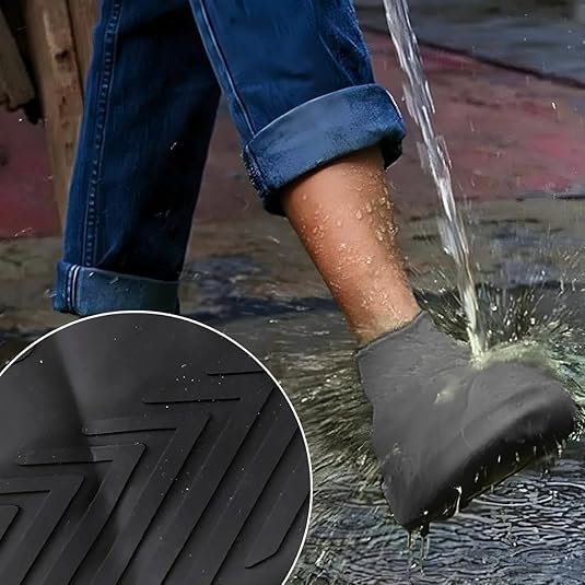 Capa de Chuva para Calçados, Protetor de Sapato de Silicone Impermeável, Antiderrapante - 4