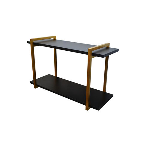 Nicho DUPLO metalon 50X20 PRETO/DOURADO  METALICO 02