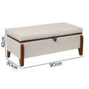 Ver imagem 4 de Banqueta Decorativa Puff Baú Organizado Bali 90 Cm Bouclé:bege Claro