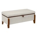 Ver imagem 2 de Banqueta Decorativa Puff Baú Organizado Bali 90 Cm Bouclé:bege Claro