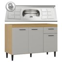 Ver imagem 1 de Balcão de Cozinha com Pia 120cm Classic Damasco/Off Z46 - Mpozenato