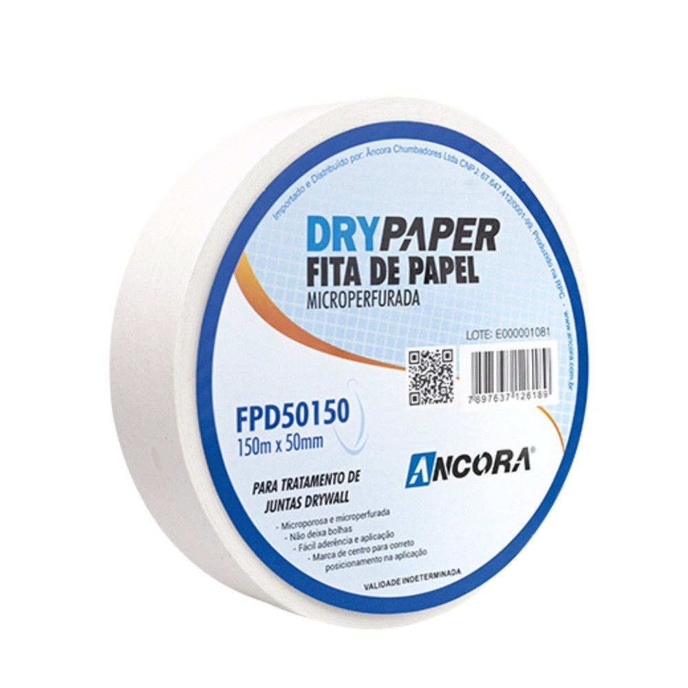 Fita de Papel Microperfurada para Juntas Drywall 50mm X 150m - 4