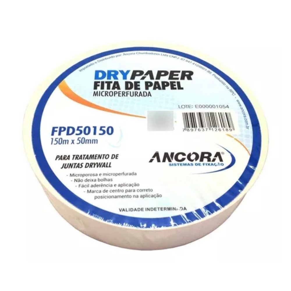 Fita de Papel Microperfurada para Juntas Drywall 50mm X 150m - 3