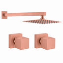 Ver imagem 1 de Kit Ducha Quadrada 20x20 Slim + 2 Acabamentos para Registro Base Deca Quadrado de 1/2 ou 3/4 Rose-Go