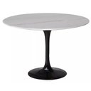 Ver imagem 1 de Mesa de Jantar Tulipa Saarinen Redonda 130 Cm Mármore Branco Extra Cor Preto