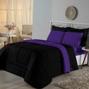 Ver imagem 2 de Edredom Solteiro Dupla Face Malha 100% Algodão 1 Peça - Roxo-preto