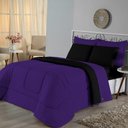 Ver imagem 1 de Edredom Solteiro Dupla Face Malha 100% Algodão 1 Peça - Roxo-preto