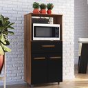 Ver imagem 2 de Balcao Multiuso Forno 2p 1g 60 Cm Luna Savana Preto Mobbs