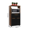 Ver imagem 3 de Balcao Multiuso Forno 2p 1g 60 Cm Luna Savana Preto Mobbs