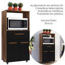Ver imagem 4 de Balcao Multiuso Forno 2p 1g 60 Cm Luna Savana Preto Mobbs