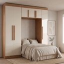 Ver mais imagens de Guarda Roupa Modulado Solteiro Madrid 6 Portas de Bater MDP Madeirado-Off White Maxel Móveis