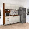 Cozinha Compacta Juliette com Torre Armário Áereo Balcão 120 Cinamomo e Off White - 1