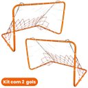 Ver imagem 2 de Golzinho Super GOL KIT Travinha Chutar Infantil Criança Ferro Futebol com Duas Traves Recreação Rua