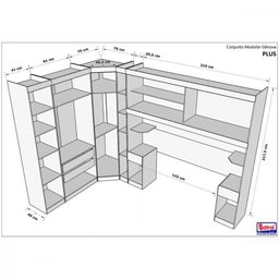 Guarda Roupa de Canto Modulado Casal Freijo Off White Batrol Freijo com Off White - 5 Guarda Roupa de Canto Modulado Casal Freijo Off White Batrol Freijo com Off White - 5