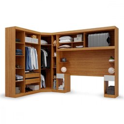 Guarda Roupa de Canto Modulado Casal Freijo Off White Batrol Freijo com Off White - 2 Guarda Roupa de Canto Modulado Casal Freijo Off White Batrol Freijo com Off White - 2