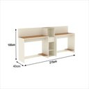 Ver imagem 3 de Conjunto de Escritório Noruega 1 Livreiro e 2 Mesas 90cm - Via Nossa - Off White e Cedro