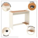 Ver imagem 7 de Conjunto de Escritório Noruega 1 Livreiro e 2 Mesas 90cm - Via Nossa - Off White e Cedro