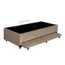 Ver imagem 1 de Cama Box Baú Auxiliar Solteiro Corino Espuma 8cm 45x78x188 Bege