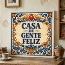 Ver imagem 1 de Quadro Casa de Gente Feliz 33x33cm Mold Branca Vidro