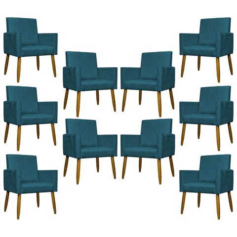 Kit 10 Poltronas Decorativas Mari para Sala Quarto