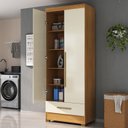 Ver imagem 1 de Armário Multiuso 100% MDF 2 Portas 1 Gaveta Smart Espresso Móveis Bege/Cinamomo/Off White