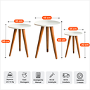 Ver imagem 2 de Conjunto 3 Mesinhas Pé Palito Centro Canto Criado Lateral Sofá Organizadora Casa Escritório Madeira