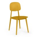 Ver imagem 2 de Conjunto Mesa de Jantar Redonda Eiffel Preta 100cm com 6 Cadeiras Itália - Amarelo