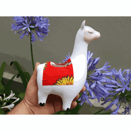 Enfeite e Decoração Vaso Cachepot Lhama e Cacto em Cerâmica - 2
