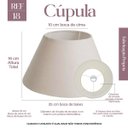 Ver imagem 2 de Cupula Abajur Luminária Cônica 16x25x10cm Tecido Algodão Soquete Importado Ref 18