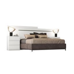 Dormitório Casal Completo Espelhado 3 Peças 3 Portas 18 Gavetas - Logan-branco - Móveis Novo Horizon - 4