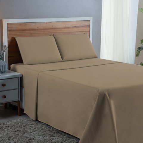Kit Lençol Casal 300 Fios Algodão 4 Peças Jogo Forro de Cama Box Extra Macio:avela