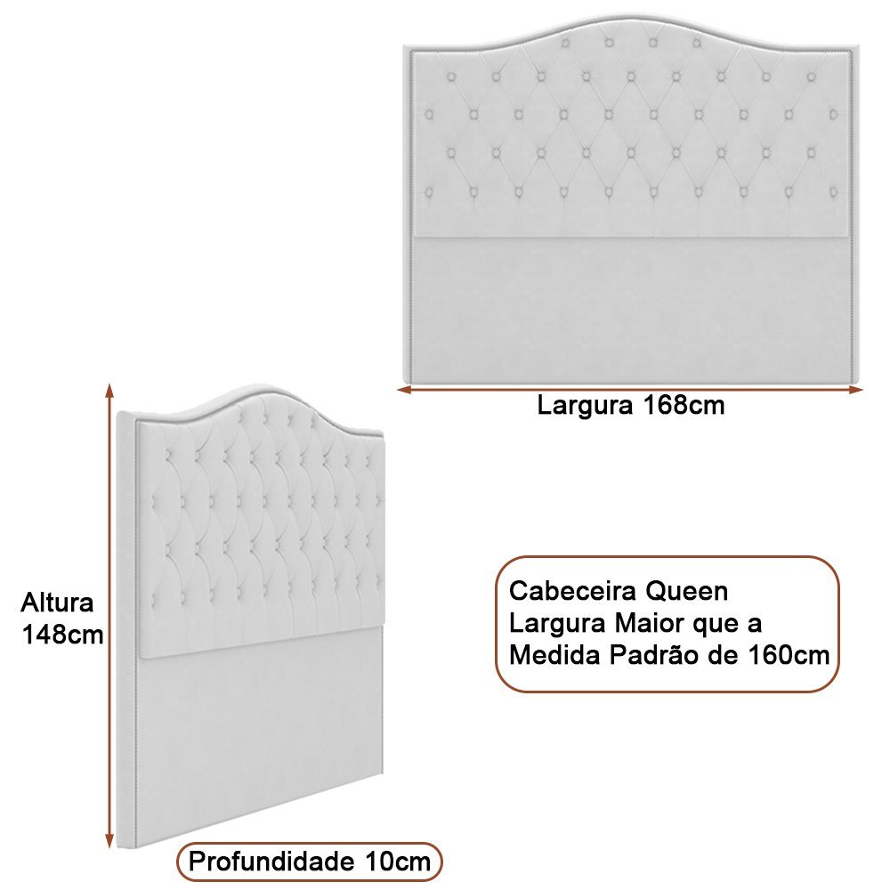 Cabeceira para Cama Box Queen 168cm Diesis Linho Bege - Sallar Home - 2