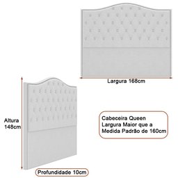 Cabeceira para Cama Box Queen 168cm Diesis Linho Bege - Sallar Home - 2