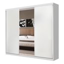 Ver imagem 3 de Guarda Roupa Casal 3 Portas de Correr e 3 Espelhos Evidence Minastex
